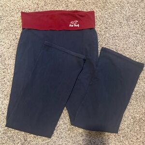 Vintage Hollister Y2K Navy Blue Foldover Waistband Flared Yoga Pants Size Large